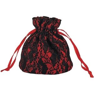 Demonia: Lace Satin Drawstring Purse – Gothic Mini Bag